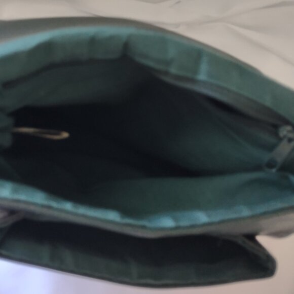 Leather Messenger Crossbody Shoulder Handbag Satchel Dark Green - Picture 5 of 15